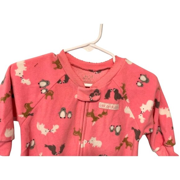 Child Of Mine Carters Girls Infant Baby Sz 0 9 Months Sleep Sack Full Zip Fleece - Picture 2 of 3